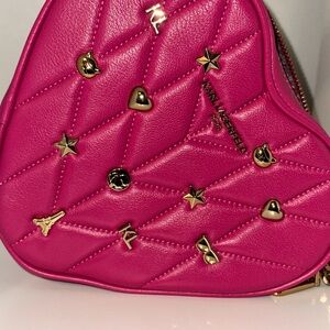Karl Lagerfeld Pink Heart-Shaped Quilted Bag